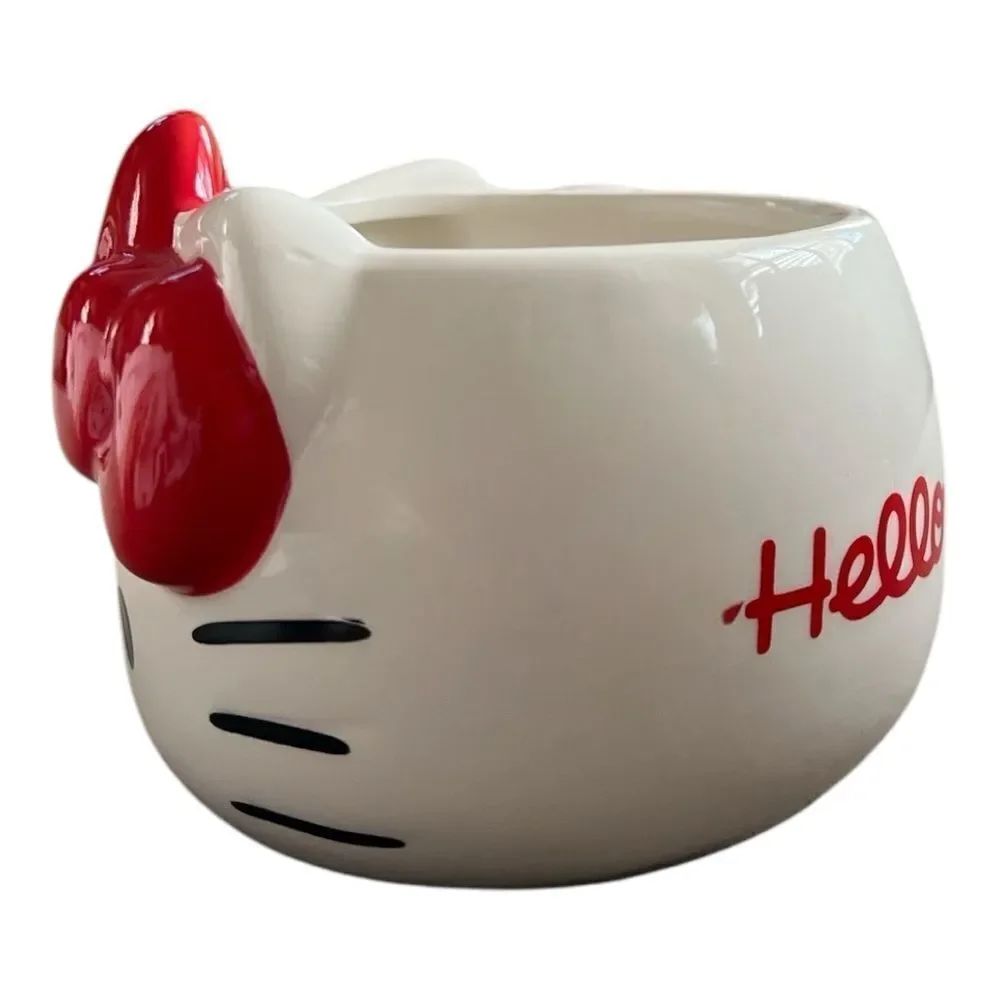 NEW Hello Kitty Face Figural 20oz. Ceramic Mug w/2pack of 32 Guest Towel /Napkin